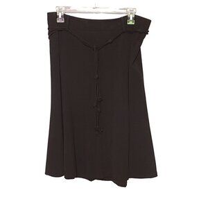 Scott Taylor Petite Fit & Flare Black‎ Skirt Knotted Cord Belt Woman’s 12 NWT